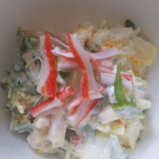 水菜･カニかま･卵のマヨサラダ♪